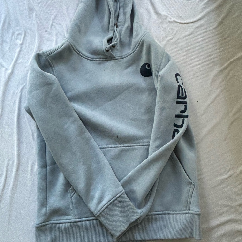Carhartt Gray Pullover Sweater with Sleeve Graphics